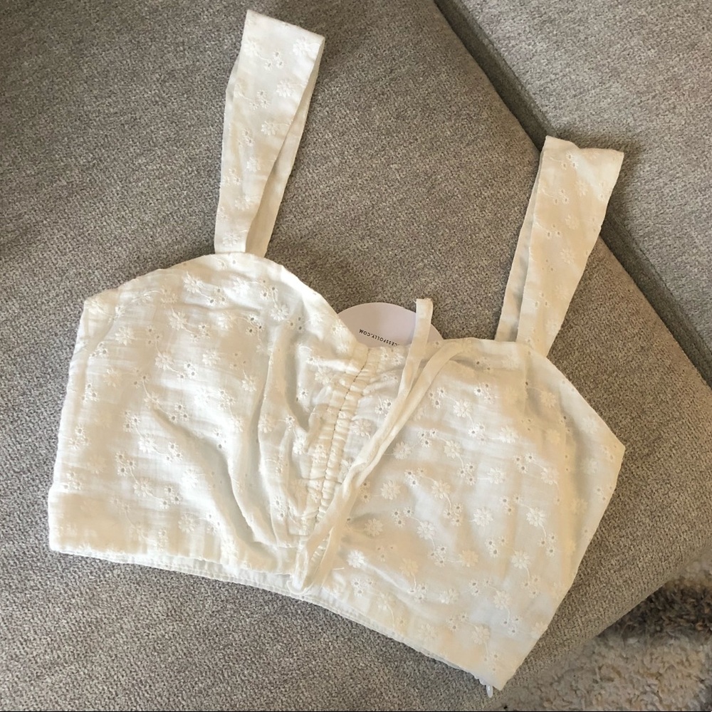 Princess Polly white crop top size 0